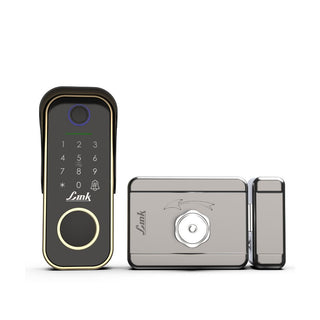 Link Smart Flexi (5 in 1) IP67* Waterproof Rim Lock for Main Door (Mobile app with Wi-Fi, Gold)