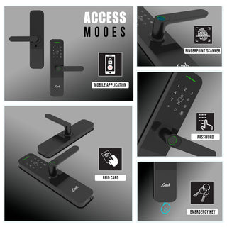 Link Smart Vitron Digital Biometric Door Lock (Mobile app with Wi-Fi, Black)