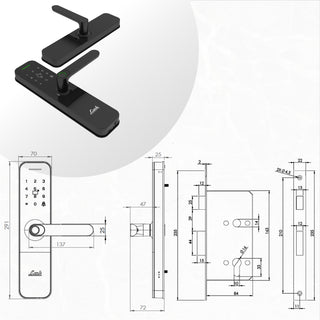 Link Smart Vitron Digital Biometric Door Lock (Mobile app with Wi-Fi, Black)