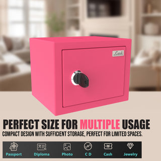 Link Smart Gullak Safe Locker for Home | 2 Litres | Digital Lock | key Access | Mechanical Locker | Tijori Locker | Pretty Pink Colour