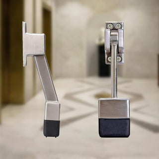 Meet the Link Hefty 5 Inch Door Stopper for Single and Double Doors Satin