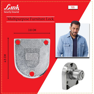 Link 705 Multipurpose Furniture Lock for Drawer, Cabinets and Others | 5 Levers | Made in India