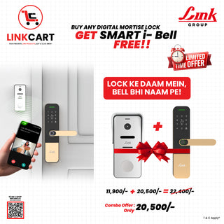 Link Smart Vitron Digital Biometric Door Lock (Mobile app with Wi-Fi, Gold) COMBO