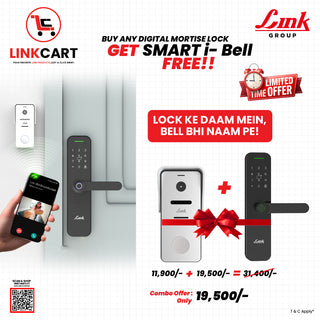Link Smart Vitron Digital Biometric Door Lock (Mobile app with Wi-Fi, Black) COMBO