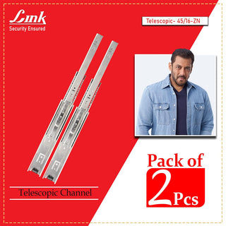 Link Telescopic Channel 18 inch 45kg 2 Pc Set (Silver)