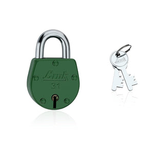 Link 48mm 1 Pcs Set Colored Padlocks No.31 | Steel Body | Brass Lever | 2 Silver Keys | Made in India | 2 Keys for Each Padlock
