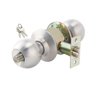 Link Knob Set SS 304 ET, Suitable for Left or Right, Inside and Outside Opening Doors, Stainless Steel Finish Lock for Home and Office Door (Silver, Pack of 1)