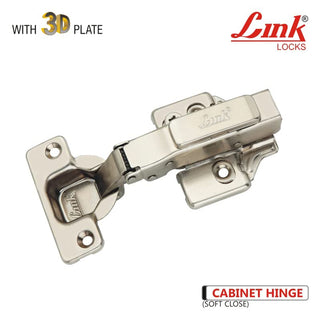 Link Cabinet Hinge Soft Close 3D Plate Full Overlay
