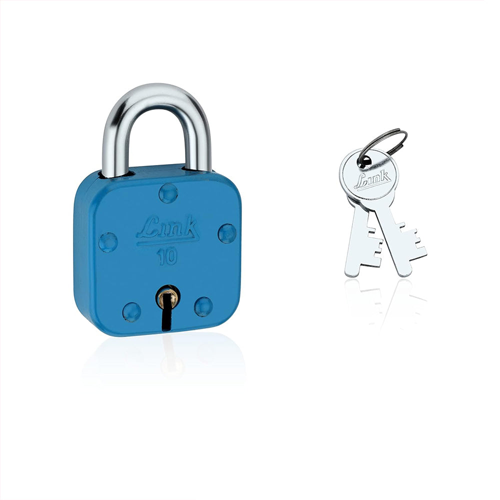 Link 42MM Pearl Coloured Padlock | Steel Body | Brass Lever | 2 Silver Keys | 1 Padlock | Made in India