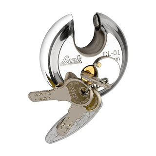 Link Disc Lock 90MM Padlock | Stainless Steel Body | Hardened Shackle | 3 Hi-Tech Nickle Silver Keys | 1 Padlock | Made in India | 10 Years Waranty | Get 1 Free Key Holder