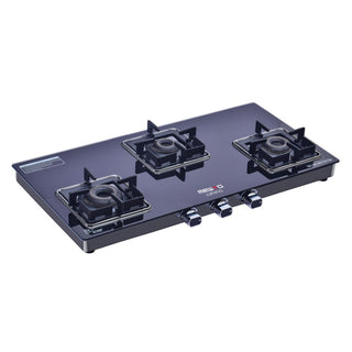 Mewto Lumina Glass Cooktop- SS Slim 3 Burner