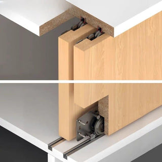 Link FLUXX Double Door Wardrobe Sliding Fitting | Soft-Close on Both Sides | Heavy-Duty 60 Kg Load Capacity | Smooth & Silent Sliding System | 8 Pcs Runner