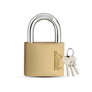 Link PT 70MM Brass Padlock with Hardened Shackle and 3 Brass Key | 15 Years Warranty