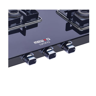 Mewto Lumina Glass Cooktop- SS Slim 3 Burner