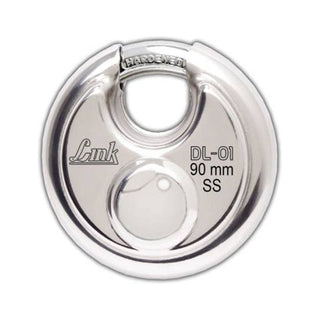 Link Disc Lock 90MM Padlocks 5Pcs-Set | Stainless Steel Body | Hardened Shackle | 3 Silver Keys with Hi-Tech Nickle | Made in India | 3Keys for Each Padlock