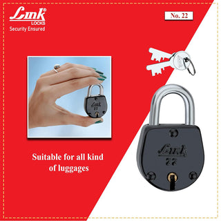 Link 35MM Jewel Coloured Padlocks 10Pcs Set  | Steel Body | Brass Lever | 2 Silver Keys | Made in India | 2 Keys for Each Padlock