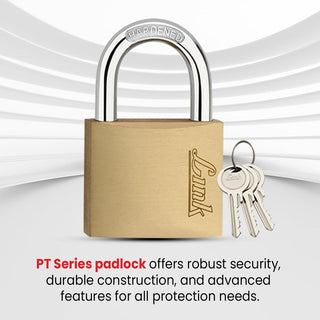  Link PT 40 MM Brass Padlock with Hardened Shackle and 3 Brass Key | 15 Years Warranty 