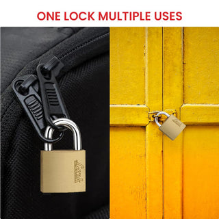Link PT-30 MM Brass Padlock with Hardened Shackle and 3 Brass Key | 15 Years Warranty