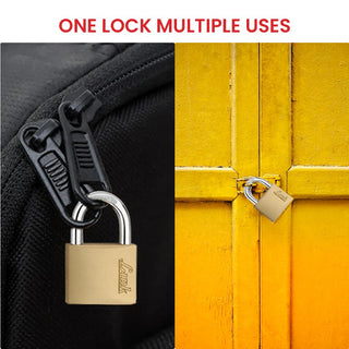 Link PT 40 MM Brass Padlock with Hardened Shackle and 3 Brass Key | 15 Years Warranty