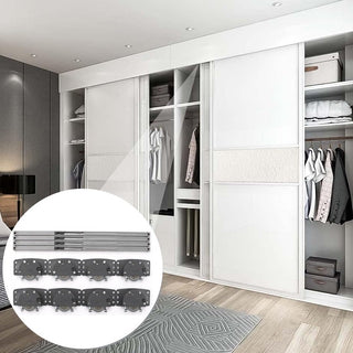 Link FLUXX Double Door Wardrobe Sliding Fitting | Soft-Close on Both Sides | Heavy-Duty 60 Kg Load Capacity | Smooth & Silent Sliding System | 8 Pcs Runner