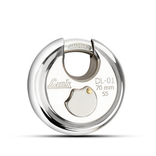Link Hi-Tech 70mm Round Padlocks Pack of 1 | Stainless Steel Body | Hardened Shackle | 3 Silver Keys with Hi-Tech Nickle | Made in India | 3 Kyes for Each Padlock