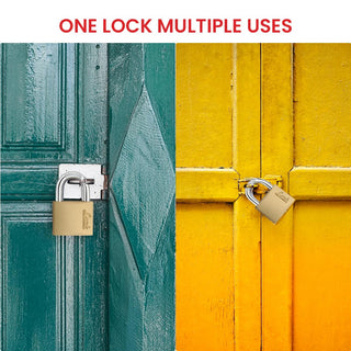 Link PT 60 MM Brass Padlock with Hardened Shackle and 3 Brass Key | 15 Years Warranty