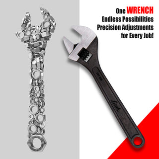 Prabal Tools Adjustable Wrench black finish 200MM