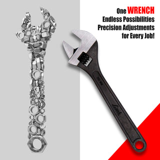 Prabal Tools Adjustable Wrench black finish 250MM