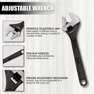 Prabal Tools Adjustable Wrench Black Finish 300MM