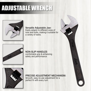 Prabal Tools Adjustable Wrench black finish 250MM