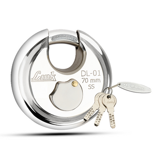  Link Disc Lock 70MM Padlocks Pack of 1 | Stainless Steel Body | Hardened Shackle | 3 Silver Keys with Hi-Tech Nickle | Made in India | 3 Kyes for Each Padlock 