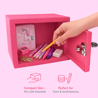  Link Smart Gullak Safe Locker for Home | 2 Litres | Digital Lock | key Access | Mechanical Locker | Tijori Locker | Pretty Pink Colour 