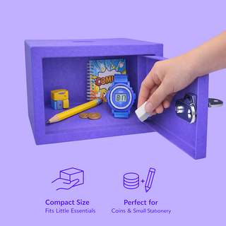Link Smart 2 Liters Gullak Safe Locker for Home & Office | 3-Year Warranty | Mechanical Key, CRCA Material, Laser Cut Design | Vibrant Saving Bank | Ocean Blue