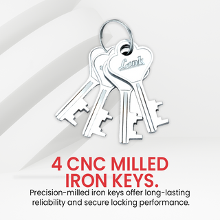 Link Smart Round 65 MM Padlock | 7 Levers | Double Locking | Hardened Shackle | 50000 Key Combination