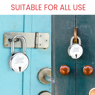 Link Smart Round 65 MM Padlock | 7 Levers | Double Locking | Hardened Shackle | 50000 Key Combination
