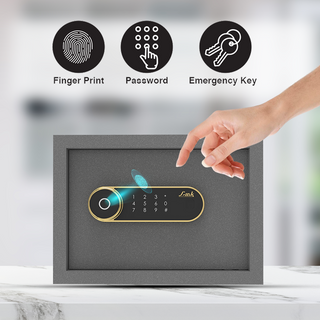  Link Smart Zytron Safe Locker for Home | 16 Litres | Link Digital Lock | Link Locker Safe For Home | Master & User PIN Code Access | Fingerprint Locker | Tijori Locker | Grey 