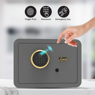  Link Smart Ultron Safe Locker for Home | 17 Litres | Digital Lock | Locker Safe For Home | Master & User PIN Code Access | Fingerprint Locker | Tijori Locker | Motorized locker | Automatic locking and unlocking | Grey 