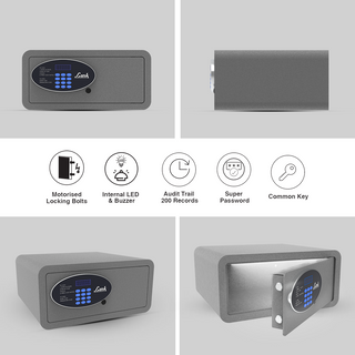  Link Smart Citron Safe Locker for Home | 28 Litres | Link Digital Lock | Link Locker Safe For Home | Master & User PIN Code Access | Tijori Locker | Grey 