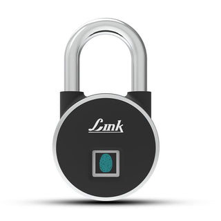 Link Smart Fingerprint Padlock With 2 Way Access Fingerprint & Mobile App Access, Suitable For Bags, Suitcase, Bike, Garage Door, Cabinet, Warehouse Doors and Shutters., Black