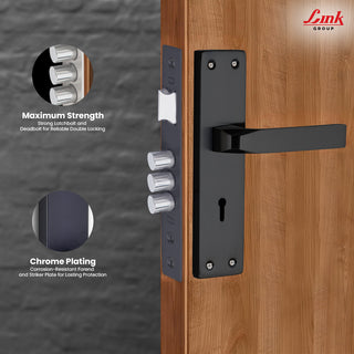 Link Mortise Handle Fixio KY 8" PLATE BLACK