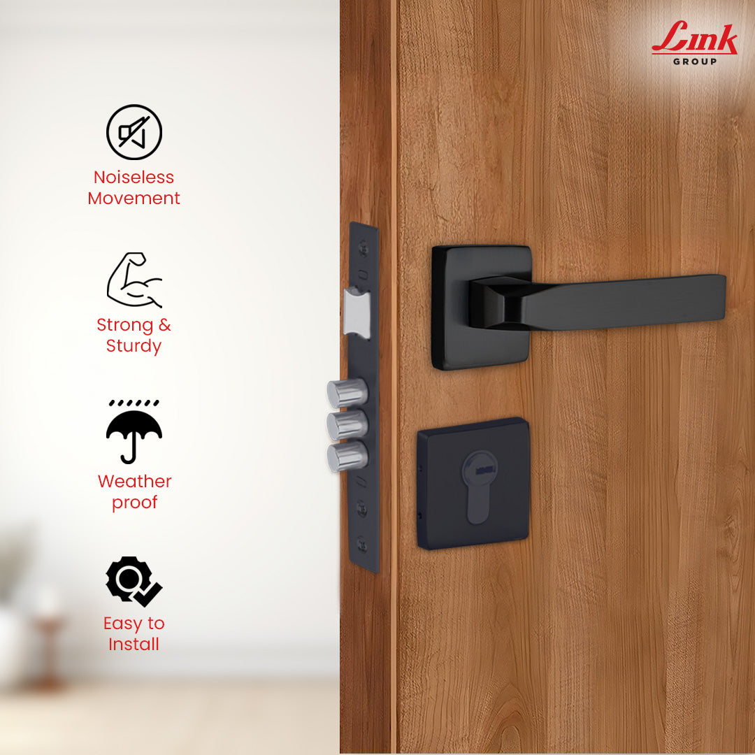 morluk Link Mortise Handle Fixio ROSE OSK BLACK