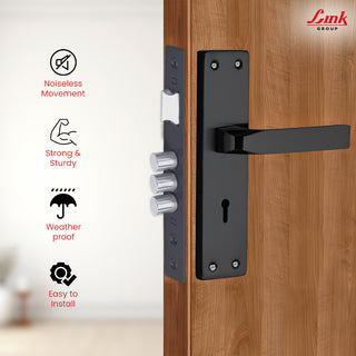 Link Mortise Handle Fixio KY 8" PLATE BLACK