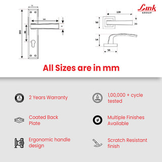 Link Mortise Handle Fixio CY 8" PLATE OSK BLACK