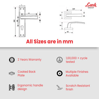 Link Mortise Handle Prima CY 10" PLATE BSK BLACK