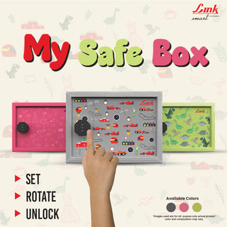  Link Smart My Safe Box – Premium Combination Lock Money Bank for Kids | No Keys or Batteries Needed | Durable Design, 5.7L Capacity | Fun, Colorful Safe for Saving | Pretty Pink Color 