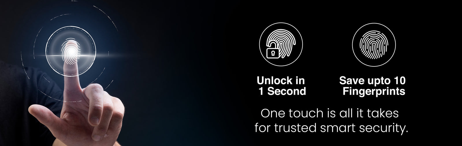 Link Smart Fingerprint Padlock With 2 Way Access Fingerprint & Mobile App Access, Suitable For Bags, Suitcase, Bike, Garage Door, Cabinet, Warehouse Doors and Shutters, Black