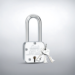 Link Atoot 65MM Long Shackle Lock | 1 Crore Keys Combinations | Steel Body | Hardened Shackle | 9 Brass Lever | Made in India | 1 Padlock 3 Silver Keys