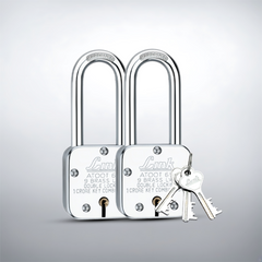 Link Atoot 65MM Long Shackle | 1 Crore Key Combinations | Steel Body | Hardened Shackle | 9 Brass Lever | Made in India | Each Padlock with 3 Silver Keys and Free Key Chain (Pack of 2)
