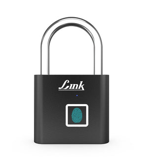 Link Smart BIO-Mini Fingerprint Padlock With 20 Fingerprint Storage, 3 Years Warranty, Emergency unlock method, Suitable For Bags, Suitcase, Bike, Garage Door, Cabinet, Warehouse Doors and Shutters, Black