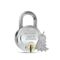 Link Bison 59mm Heavy Duty Padlock | Lock for Home Door, Office, Shop, Travel | Tough CR Body | Hardened Steel Shackle, | Double Locking System | High Precision 4 Keys | 1 Lakh Key Combinations